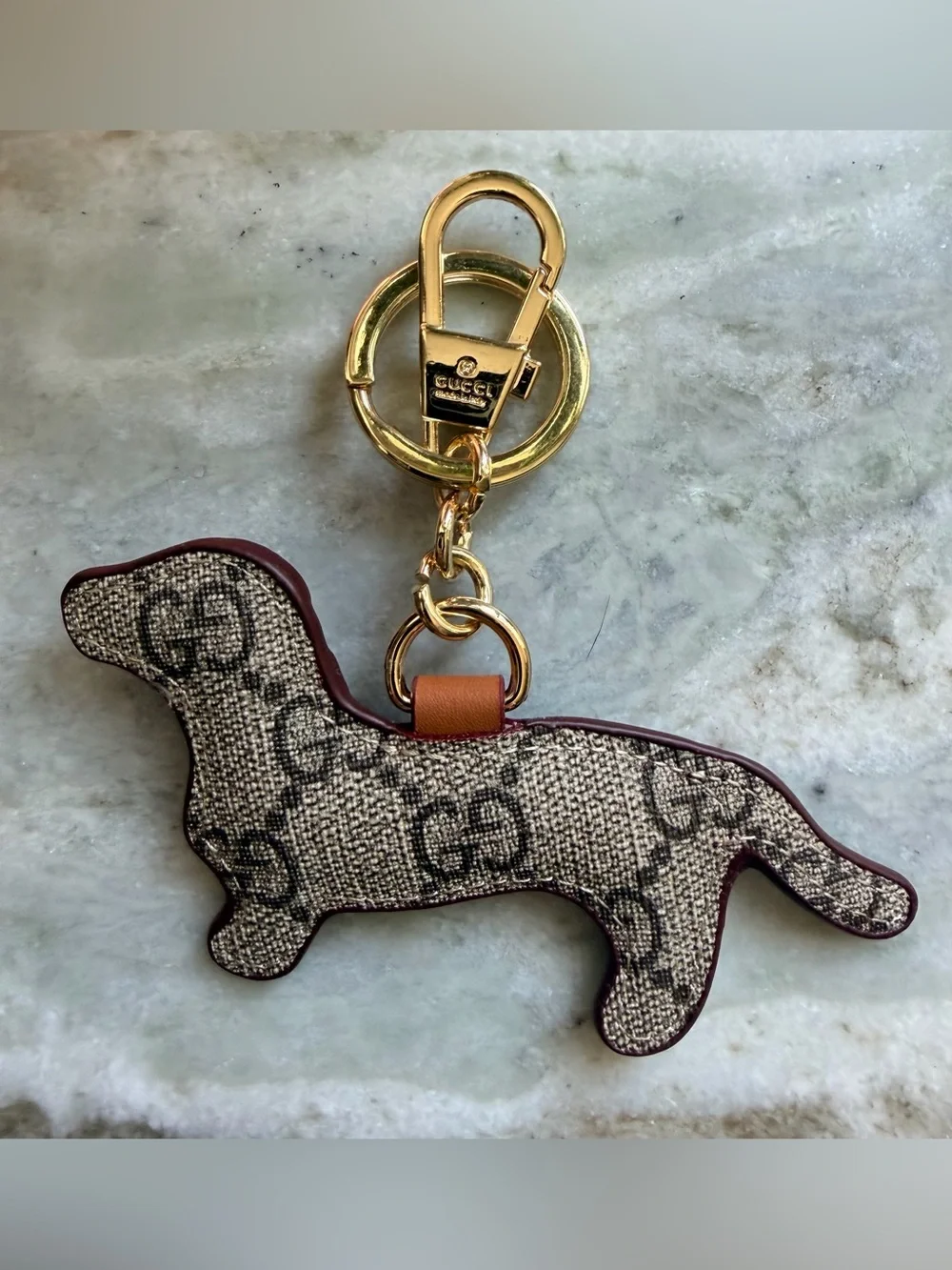 Fashion Gucci Dog Bag Charm/Key Chain with ahold Hardware NEW in Branded Box